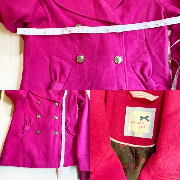 NWOT Tommy Hilfiger Double-Breasted Bow Pea Coat - Picture 6 of 7